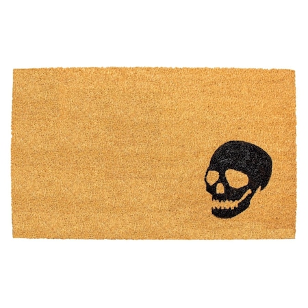 Configuracion 17 x 29 in. Black Skull Rectangular Doormat Natural CO2830123